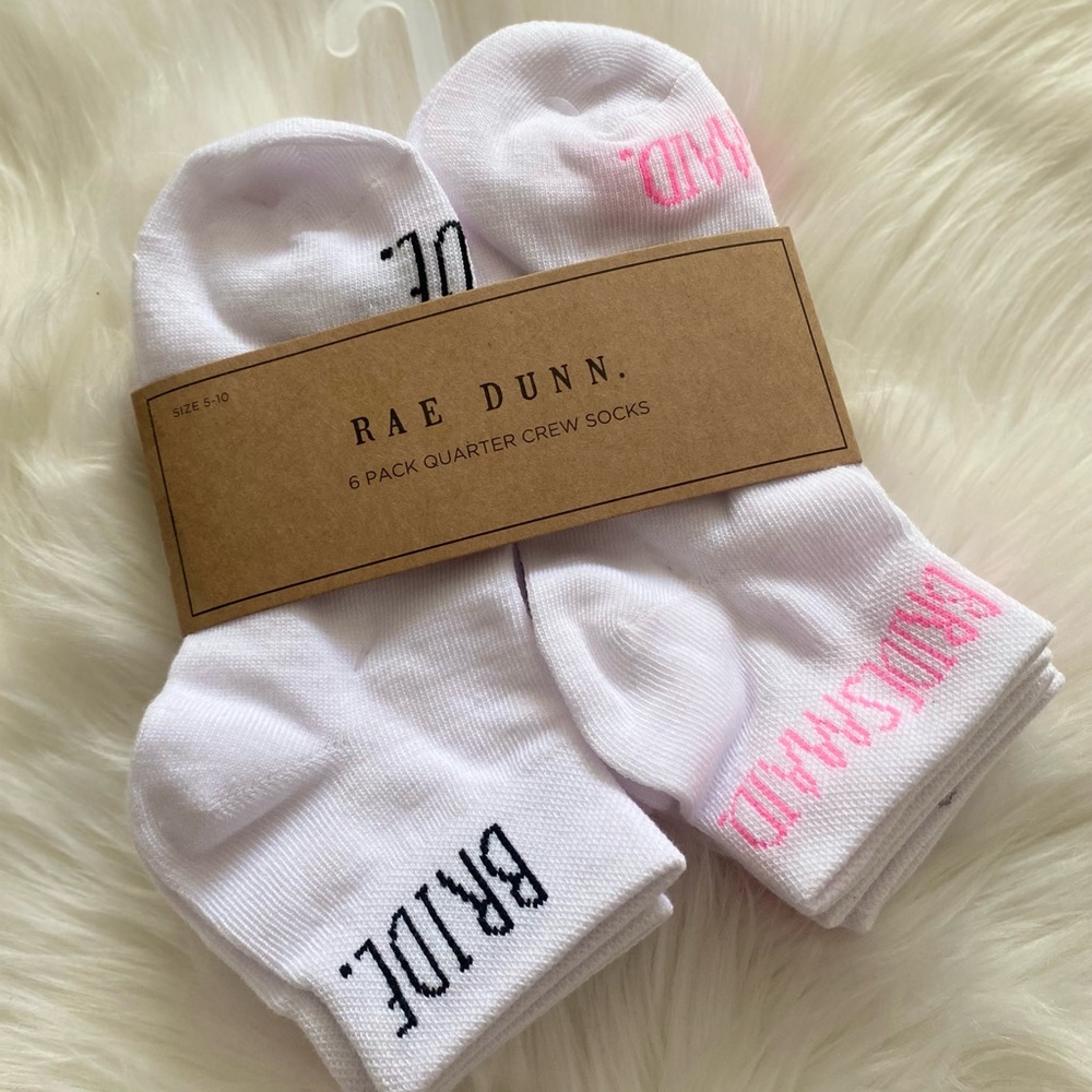 COPY - Rae Dunn 6 Pack Bride Bridesmaids Crew Socks